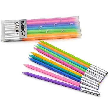 Rainbow Birthday Candle, SR3D5135G-10P