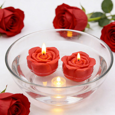 Valentine Day Flower Floating Candle, ZX-MEIGGUI73-02P