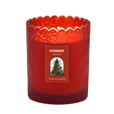 Luxury Red Glass Scented Candle, JBL-Y707390SHW
