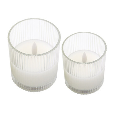LED Texture Glass Candle, L-YB7080SW